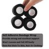 12 Rolls Elastic Self Adhesive Bandage Wrap 3 Inch, Breathable Non Woven Cohesive Bandage, Vet Wrap for Dogs, Ankle Sprains Swelling Tape, Sports Athletic Tape Black view 4