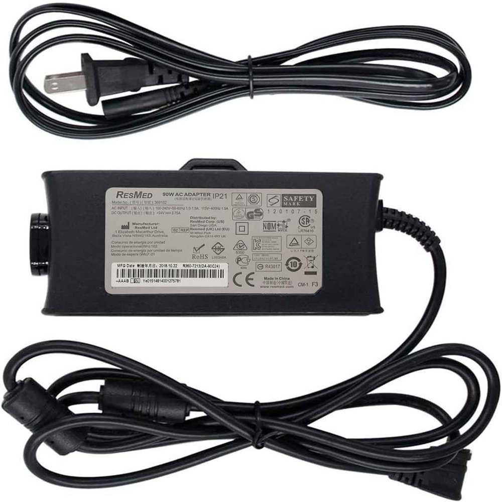 AC DC Adapter 24V 3.75A 90W Compatible with ResMed S9 Series Model 369102 IP21 DA90C24 R360-7213 CPAP Machine IP-21 DA-90C24 R3607213 Supply