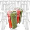 20PCS Disposable Plastic Cup Split Cup for Drinks Round Shape Double Thicken Cup Couple Sharing Drinking Cup with Lids for Milk Tea Boba Juice Shop Party view 1