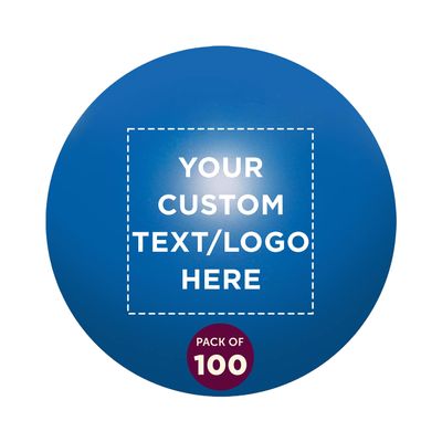 Custom Stress Balls for Adults Set of 100, Personalized Bulk Pack - Relief, Perfect for Your Desk, Office or Home - Blue