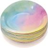 Gift Boutique 122 Pcs Pastel Rainbow Party Supplies Set Paper Plates Cups Napkins Watercolor Design for Baby Shower Birthday Girls Party Serves 24 view 2