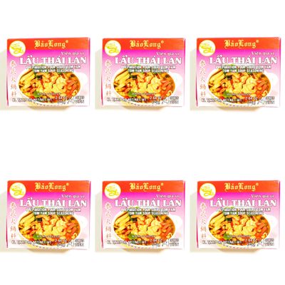 6 Pack Mini Baolong Tom Yam Soup Seasoning 2.64 Oz Each
