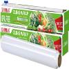 KAMMAK Plastic Wrap, Food Wrap with Slide Cutter, Cling Wrap 12 inch Food Service Clear Cling Film 2 Pack 300 Square FT Roll BPA-Free Microwave-Safe Kitchen Wrap Quick Cut Plastic Film view 1