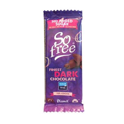2 x Plamil Organic Finest Dark So Free No Added Sugar Thin Chocolate Bar 2.82 oz