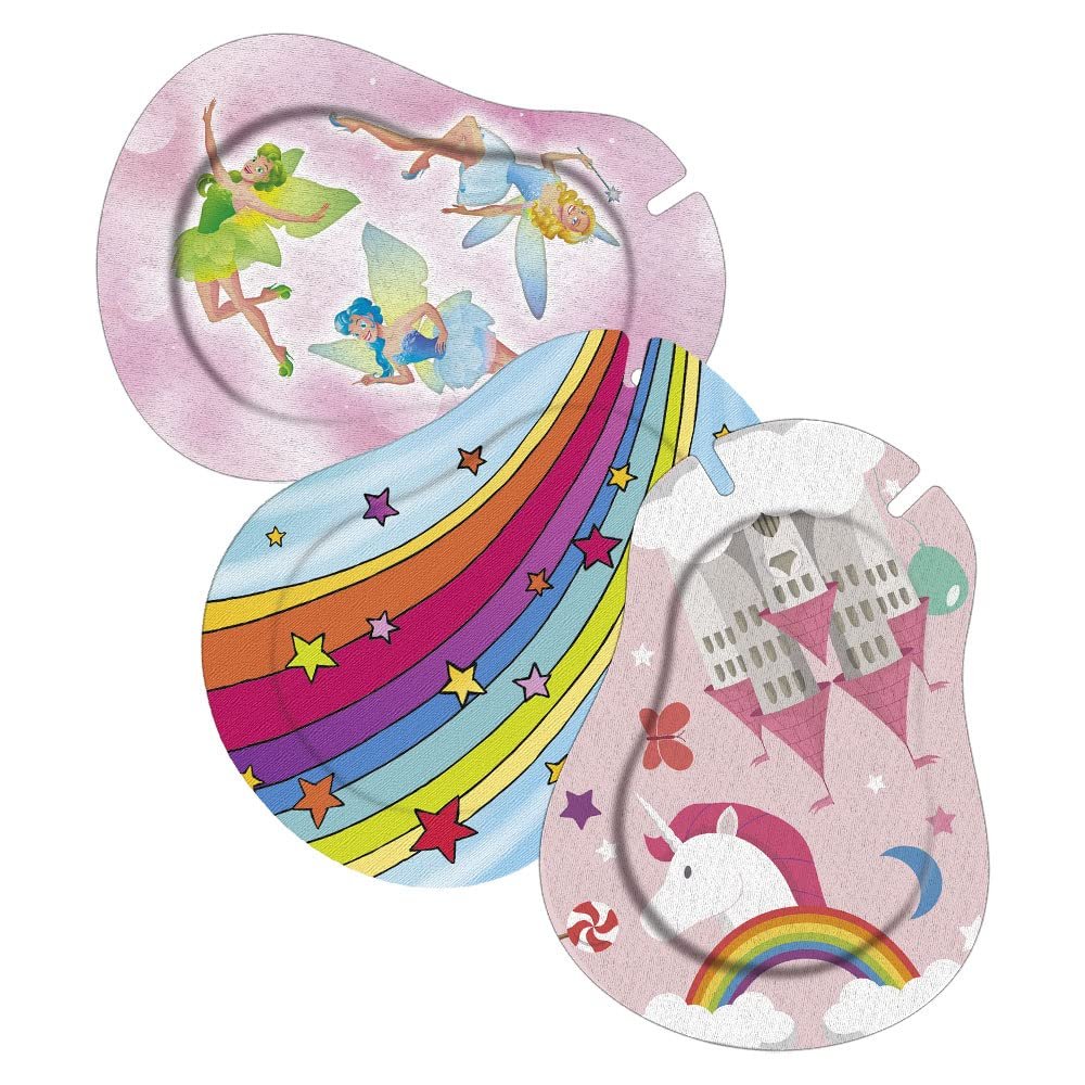 Ortopad Bamboo for Girls, Adhesive Eye Patches, 30/Pack, Regular Size - Fairies, Rainbow Stars, Fantasy