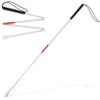Mondo Medical Blind Cane Mobility Stick - 51in Reflective Red and White Cane with Marshmallow Ball Tip, Seeing and Sight Impaired Foldable Blind Walking Stick for Visually Impaired Men and Women view 1