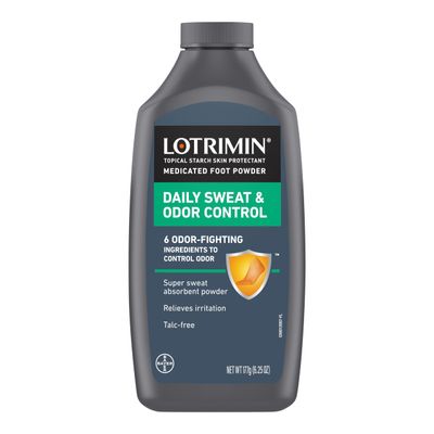 Lotrimin Daily Sweat & Odor Control Medicated Foot Powder - Antifungal Formula for Lasting Relief from Foot Odor, 6.25 Ounce (177 Grams) (Packaging May Vary)