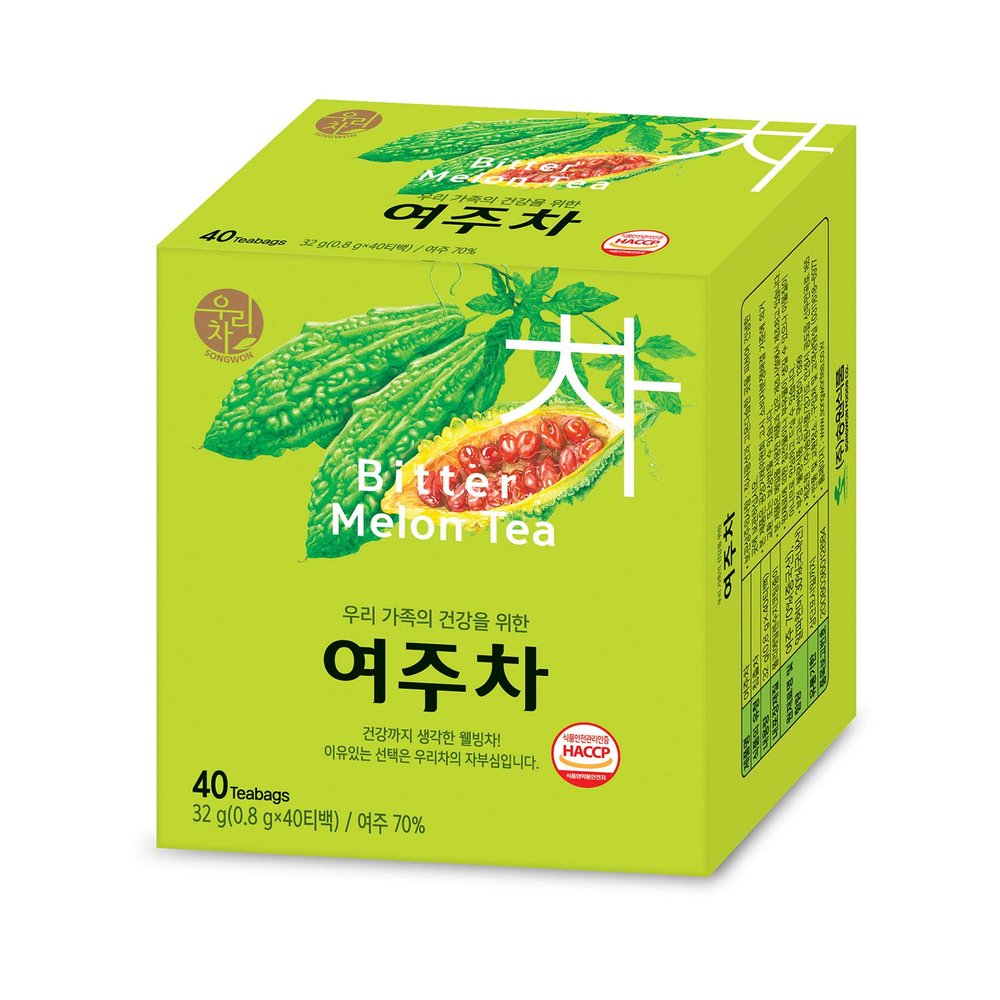 SONGWON Bitter Melon Tea - Distinct and Smooth Flavor, Enjoy Hot or Cold_40 Tea Bags, 0.8g Each (1.13 oz)