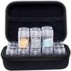 Travel Pill Organizer with 15 Divided Tiny Bottles & Writable Label, Cute Zippered Pill Box for Medicine & Vitamin Holder view 2