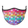 Top Trenz Kids Face Wrap Cloth Reusable Fashion Mask Small (Ages 3-7) (Small, Rainbow Unicorn)