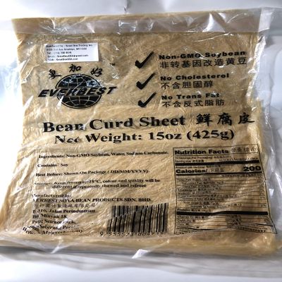 Everbest Fresh Beancurd Sheets, Soybean Sheets  425g 15.9oz (Pack of 25)