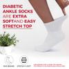 Diamond Star Diabetic Ankle Socks, Non-Binding Circulatory Doctor Approved Cushion Cotton Quarter Socks for Mens Womens (6 Pack White, Big & Tall Men's 13-15 Shoe Size 9-14) view 2