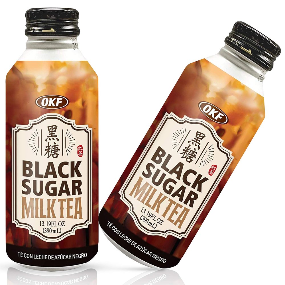 OKF Black Sugar Milk Tea, Boba' s Perfect Partner. 13.19 Fluid Ounce (Black Tea, 10 Pack)