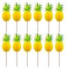 100 Pcs 3D Pineapple Cupcake Toppers Cocktail Picks, Fruit Picks Cake Decoration for Luau Hawaii Birthday Wedding Beach Party (Pineapple) view 1
