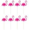 100 Pcs 3D Flamingo Cupcake Toppers Cocktail Picks, Fruit Picks Cake Decoration for Luau Hawaii Birthday Wedding Beach Party (Flamingo) view 1