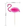 100 Pcs 3D Flamingo Cupcake Toppers Cocktail Picks, Fruit Picks Cake Decoration for Luau Hawaii Birthday Wedding Beach Party (Flamingo) view 2