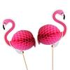 100 Pcs 3D Flamingo Cupcake Toppers Cocktail Picks, Fruit Picks Cake Decoration for Luau Hawaii Birthday Wedding Beach Party (Flamingo) view 4