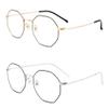 2-Pack Computer Blue Light Blocking Reading Glasses Eyeglasses, Polygonal Metal Frame Glasses in Gold, Silver view 1