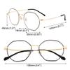 2-Pack Computer Blue Light Blocking Reading Glasses Eyeglasses, Polygonal Metal Frame Glasses in Gold, Silver view 3