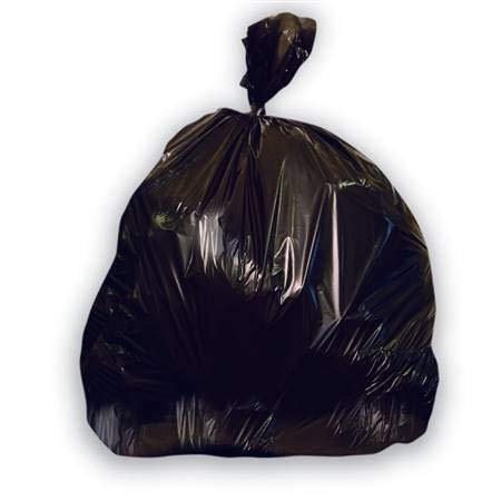 Heritage X-Liner Trash Bag 60 gal. Black Reprocessed Resin 1.50 Mil. 38 X 58 Inch Star Seal Bottom Flat Pack, HERX7658AK - CASE of 100