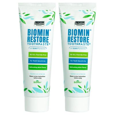Dr. Collins Biomin Restore Toothpaste with Biomin C, 3.5oz (Pack of 2)