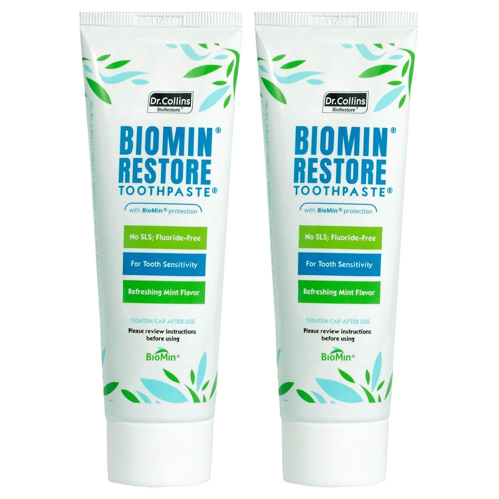Dr. Collins Biomin Restore Toothpaste with Biomin C, 3.5oz (Pack of 2)