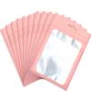100Pcs Resealable Mylar Ziplock Bags for Food Storage Smell Proof Pouch for Candy Cookies Party Favor (Pink 2.8 x 4 inch) view 1