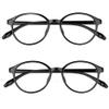 ACXZ 2-Pack Reading Glasses, Round Frame Glasses, Flexible TR90 Spring Hinge Reader, Black, Red, 1.0, 1.5, 2.0, 2.5, 3.0 view 1
