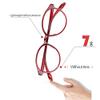 ACXZ 2-Pack Reading Glasses, Round Frame Glasses, Flexible TR90 Spring Hinge Reader, Black, Red, 1.0, 1.5, 2.0, 2.5, 3.0 view 4