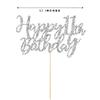 11 Silver Glitter Happy 11th Birthday Cake Topper, Birthday Party Decorations, Supplies, cake topper view 4