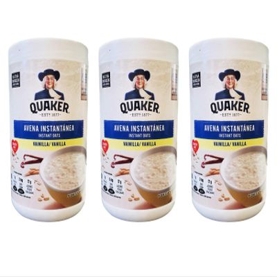 Quaker Instant Oatmeal, Instant Oats, Vanilla Flavor, 3 Pack, 34.8 Ounce Total, 100% Whole Grains, Source of Fiber and Protein