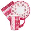 Royal Bluebonnet Paper Tea Cups and Saucer Sets - 24 sets of Disposable Tea Party Decorations for Valentine's Day, Pink Floral Cups for Mother's Day Brunch, Rose Disposable Teacups for Girls Parties view 4