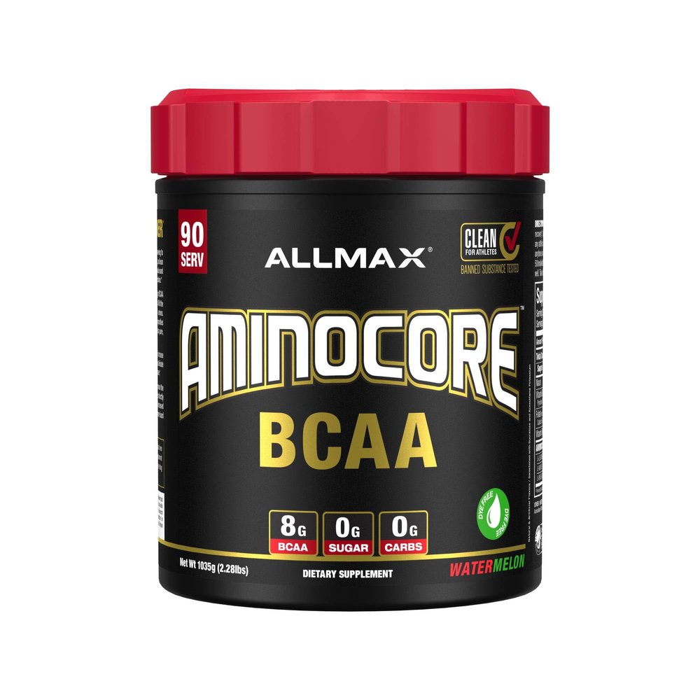 ALLMAX AMINOCORE BCAA Powder for Workout Muscle Recovery & Increased Endurance - Sugar Free, No Fillers 8.18 Grams Bcaas Amino Acids, B Vitamins for Women and Men- 90 Servings | Watermelon, 1035g