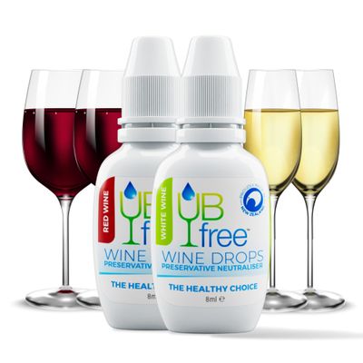 UBfree Wine Drops - 2pk Red & White - Removes Sulfites and Histamines from Red and White Wines | Naturally Eliminate Wine Headaches Sensitivities and Allergies | Odorless Tasteless | Discrete Portable