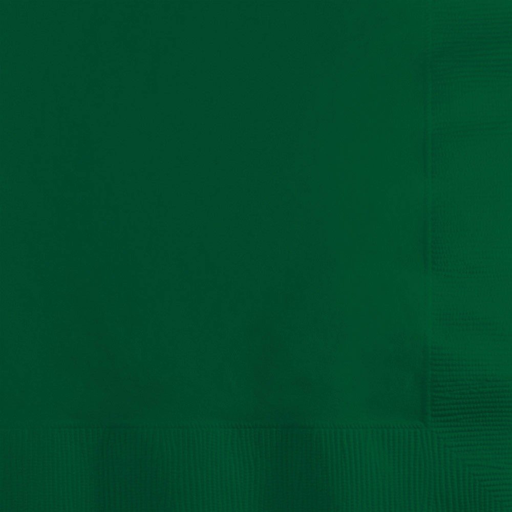 Club Pack of 1200 Hunter Green 2-Ply Disposable Beverage Napkins 5"