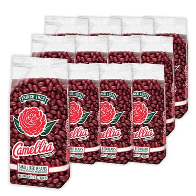 Camellia Brand Dried Small Red Beans Premium Dried Beans, Caribbean style Red Beans, Jamaican Rice and Peas, for Soups, Stews, and Vegetarian Meals Non-GMO, Gluten-Free, 1 Pound (Pack of 12)
