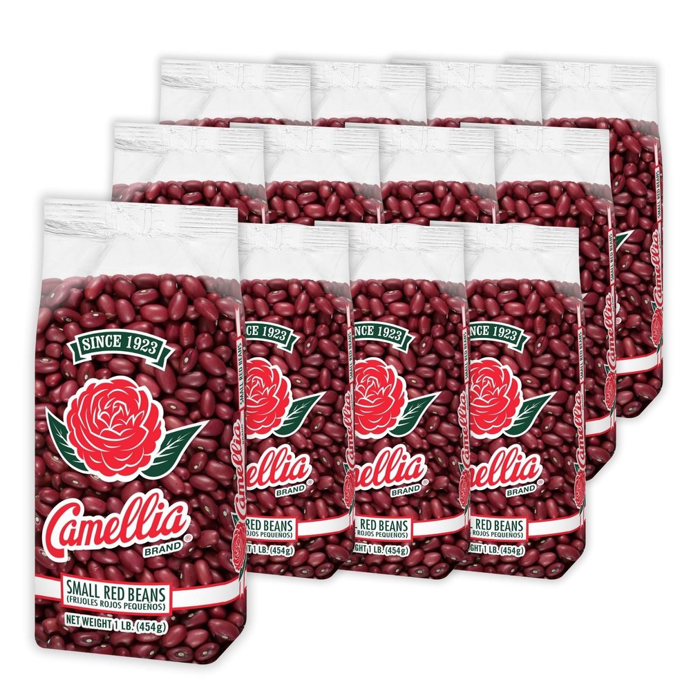 Camellia Brand Dried Small Red Beans Premium Dried Beans, Caribbean style Red Beans, Jamaican Rice and Peas, for Soups, Stews, and Vegetarian Meals Non-GMO, Gluten-Free, 1 Pound (Pack of 12)