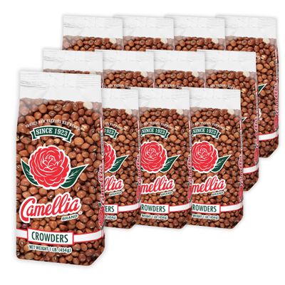 Camellia Brand Dried Crowder Peas Premium Southern Field Peas with Rich, Earthy Flavor for Soul Food, Hoppin John, Stews, Salads, and Healthy Vegetarian Meals Non-GMO, Gluten-Free 1 Pound (Pack of 12)