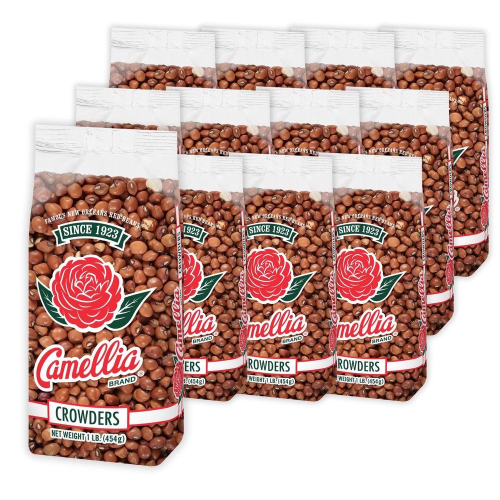 Camellia Brand Dried Crowder Peas  Premium Southern Field Peas with Rich, Earthy Flavor for Soul Food, Hoppin John, Stews, Salads, and Healthy Vegetarian Meals  Non-GMO, Gluten-Free 1 Pound (Pack of 12)