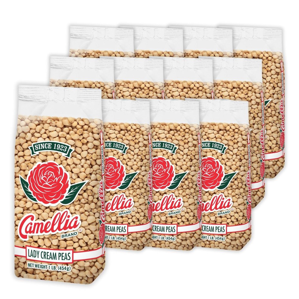 Camellia Brand Dried Lady Cream Peas Premium Creamy Southern Peas for Traditional Southern Dishes, Succotash, Soups, Stews, Salads, and Vegetarian Meals Non-GMO, Gluten-Free, High Protein 1 Pound (Pack of 12)
