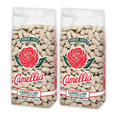 Camellia Brand Dried Cannellini Beans  Premium White Kidney Beans with Nutty Flavor, Non-GMO, Gluten-Free, Perfect for Italian Recipes, Soups, Salads, Pasta e Fagioli, and Healthy Vegetarian Meals, 1 Pound (Pack of 2)