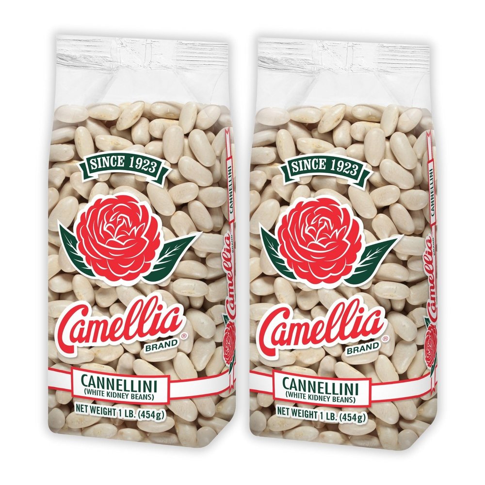 Camellia Brand Dried Cannellini Beans  Premium White Kidney Beans with Nutty Flavor, Non-GMO, Gluten-Free, Perfect for Italian Recipes, Soups, Salads, Pasta e Fagioli, and Healthy Vegetarian Meals, 1 Pound (Pack of 2)