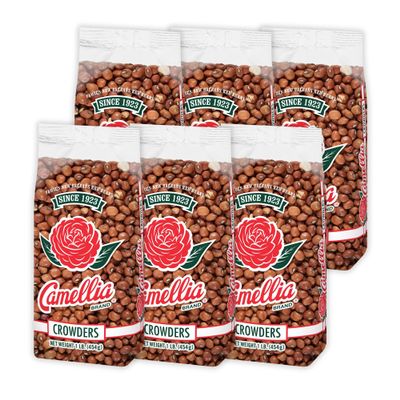 Camellia Brand Dried Crowder Peas Premium Southern Field Peas with Rich, Earthy Flavor for Soul Food, Hoppin John, Stews, Salads, and Healthy Vegetarian Meals Non-GMO, Gluten-Free 1 Pound (Pack of 6)