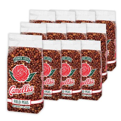 Camellia Brand Dried Field Peas Premium Southern Peas for Hoppin John, Soups, Stews, Salads, and Casseroles Non-GMO, Gluten-Free, High Protein & Fiber, Vegan and Vegetarian Friendly , 1 Pound (Pack of 12)
