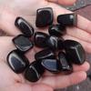 Jet gemstone - tumbled & hand polished natural metaphysical crystal healing jet protection gemstone view 2