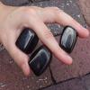 Jet gemstone - tumbled & hand polished natural metaphysical crystal healing jet protection gemstone view 3
