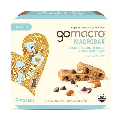 GOMACRO Organic Coconut Almond Butter Chocolate Chip Bars 4 Count, 2.3 OZ