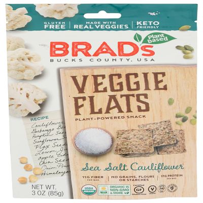 Brad's Raw Organic Sea Salt Cauliflower Veggie Flats, 3 OZ