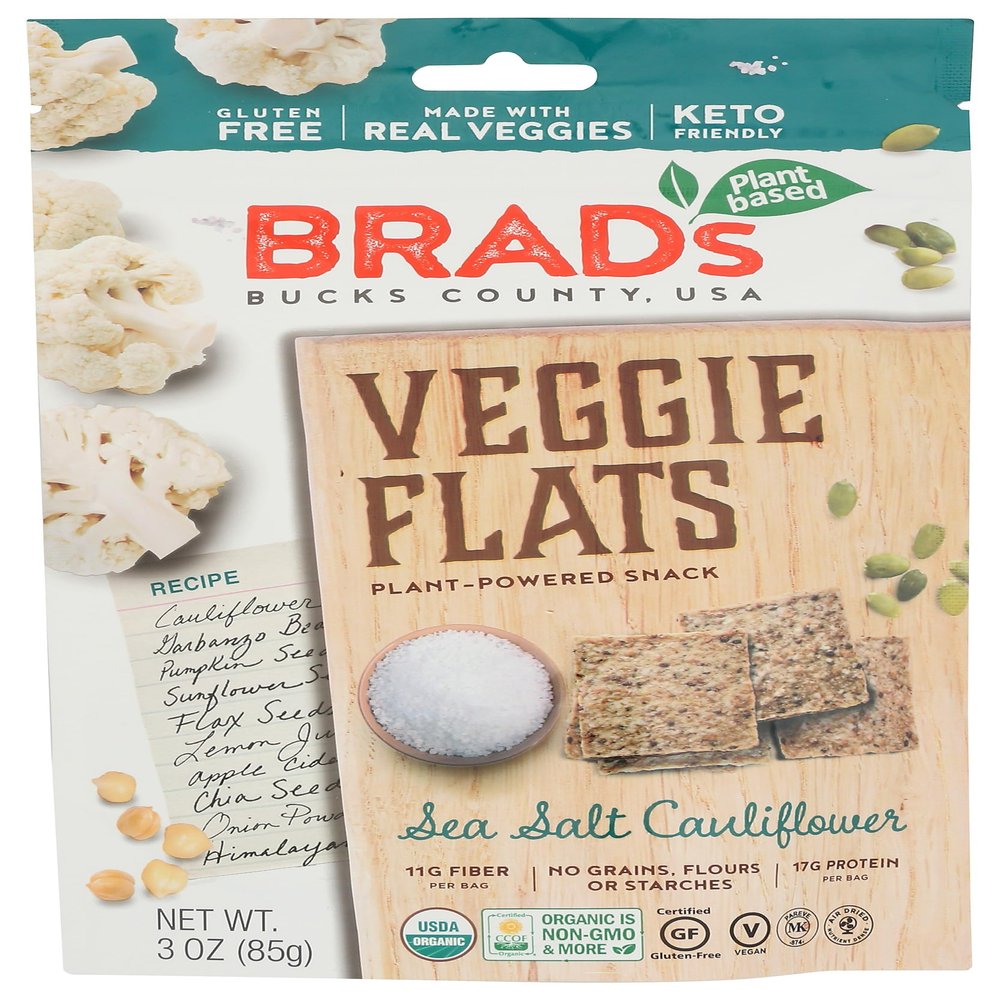 Brad's Raw Organic Sea Salt Cauliflower Veggie Flats, 3 OZ
