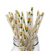 100 Pcs Disposable Straws, Biodegradable Paper Straws for Juices, Shakes, Smoothies, Party Supplies (Pineapple) view 1